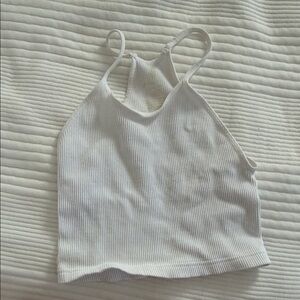 Free People Movement White Ribbed Women's Top